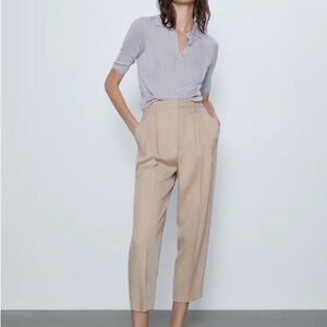 Zara Beige Cropped Women's Pants
